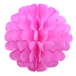 Бумажное украшение Цветочный шар-соты 30 см, розовый