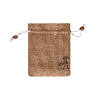 Мешочек из искусственного льна с орнаментом 15х12 см, песочный